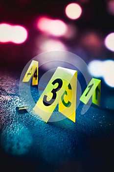 High contrast image of a crime scene