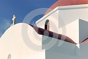 High contrast image of a greek church