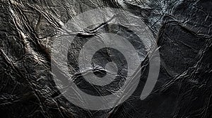 High-Contrast Luxurious Black Leather Texture