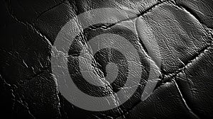 High-Contrast Luxurious Black Leather Texture