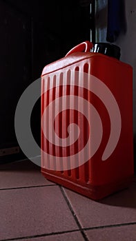 High contrast red jerrycan