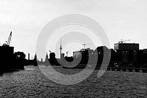 High contrast silhouette of Berlin photo
