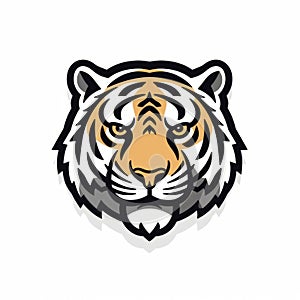 High-contrast Tiger Head Icon For Sports Team Design