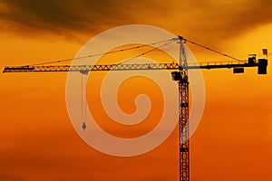 High crane at dusk