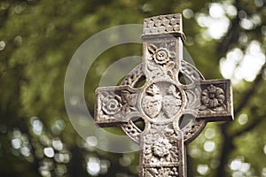 High Cross of the scriptures and cathedral GLASNEVIN CEMETERY . DUBLIN. IRELAND