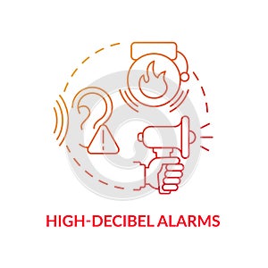 High decibel alarms blue gradient concept icon