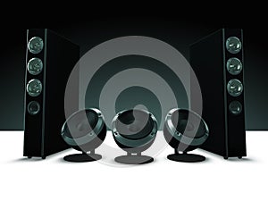 High definition audio speakers, music