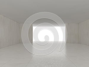 High definition empty white room. 3D