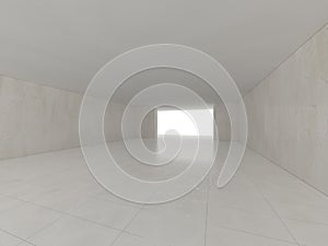 High definition empty white room. 3D