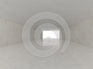 High definition empty white room. 3D