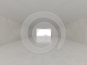High definition empty white room. 3D