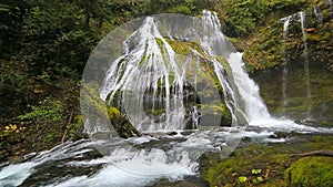 High definition movie of impressive Panther Creek Falls with plunging water audio sounds in Washington State 1080p hd