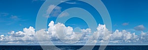 High definition panoramic cloudscape over ocean