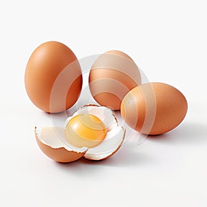 Cracked Open: Beautifully Designed Brown Eggs In The Style Of Hsiao-ron Cheng photo
