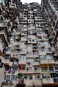 High density old residential building in Hong Kong.