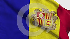 High detailed flag of Andorra. National Andorra flag. Europe. 3D Render