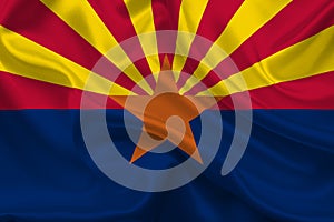 High detailed flag of Arizona. Arizona state flag, National Arizona flag. Flag of state Arizona. USA. America