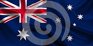 High detailed flag of Australia. National Australia flag. Oceania. 3D illustration