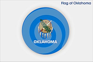 High detailed flag of Oklahoma. Oklahoma state flag, National Oklahoma flag. Flag of state Oklahoma. USA. America