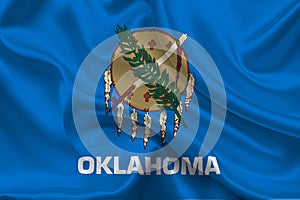 High detailed flag of Oklahoma. Oklahoma state flag, National Oklahoma flag. Flag of state Oklahoma. USA. America