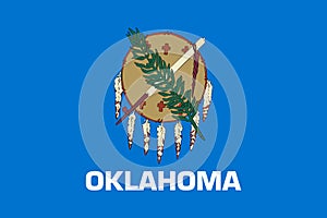 High detailed flag of Oklahoma. Oklahoma state flag, National Oklahoma flag. Flag of state Oklahoma. USA. America