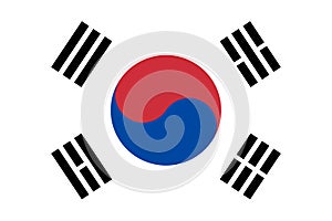 High detailed flag of South Korea. National South Korea flag. Asia. 3D illustration