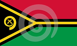 High detailed flag of Vanuatu. National Vanuatu flag. Oceania. 3D illustration