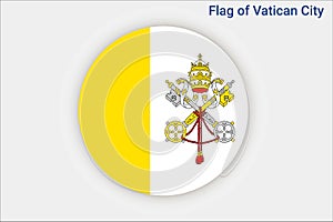 High detailed flag of Vatican City. National Vatican City flag. Europe. 3D illustration