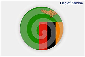 High detailed flag of Zambia. National Zambia flag. Africa. 3D illustration