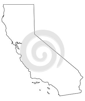 High detailed illustration map -  California State Map