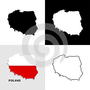 High detailed map of Poland vector