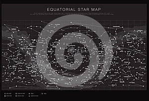 High detailed sky maps vector set