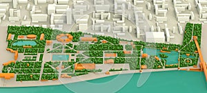 High detailed three dimensions map of Moscow Gorky park and