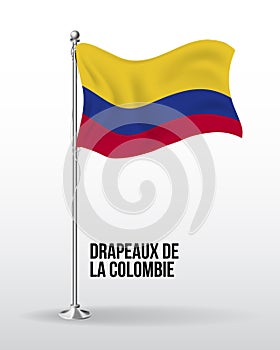 High detailed vector flag of drapeaux de la colombie photo