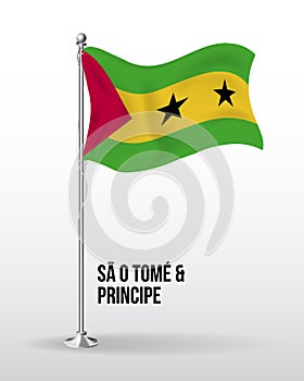 High detailed vector flag of SÃ  O TOMÃ‰ &PRINCIPE
