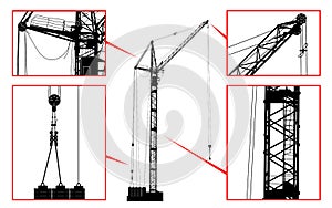 High detailed vector hoisting crane photo