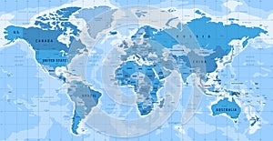 High Detailed Vector Political World Map