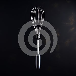High Detailed Whisk On Dark Background With Shadow