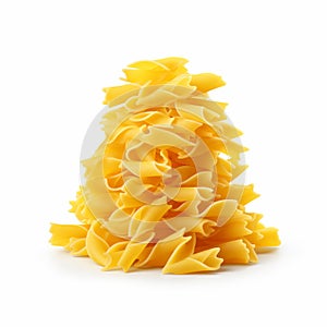 High Detailed Yellow Noodles On White Background