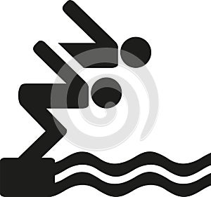 High diving pictogram
