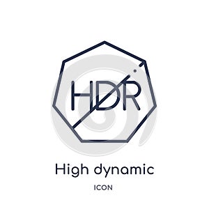 high dynamic range imaging icon from ultimate glyphicons outline collection. Thin line high dynamic range imaging icon isolated on photo