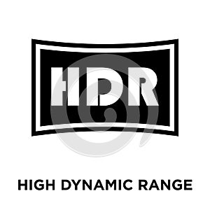 High Dynamic Range Imaging icon vector isolated on white background, logo concept of High Dynamic Range Imaging sign on photo