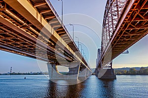 High Dynamic Range Imaging. Metro bridge. Kiev,Ukraine photo