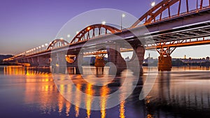 High Dynamic Range Imaging. Metro bridge. Kiev,Ukraine photo