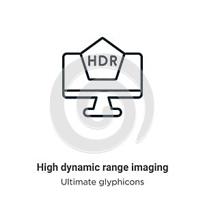 High dynamic range imaging outline vector icon. Thin line black high dynamic range imaging icon, flat vector simple element photo