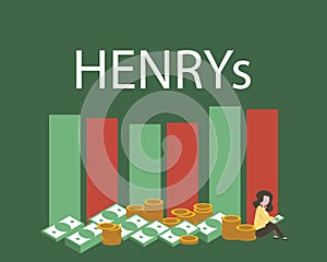High earners, not rich yet HENRYs vector