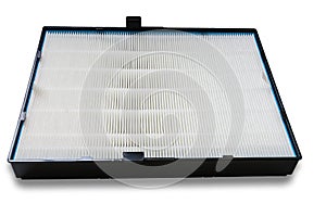 High efficiency air filter for HVAC system. on white.