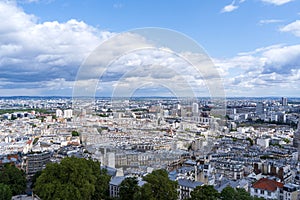 high elevation view of paris