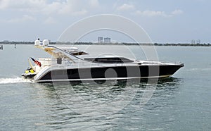 High-End Cabin Cruiser on the Florida Intra-Coastal Waterway