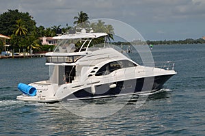 High End Cabin Cruiser Off Rivo Alton Island In Miami Beach, Florida